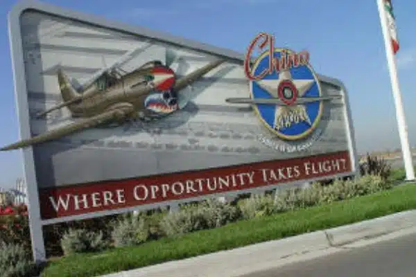 Chino Airport entrance sign