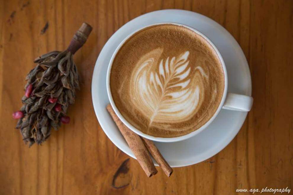 Latte art at Laguna Coffee Company