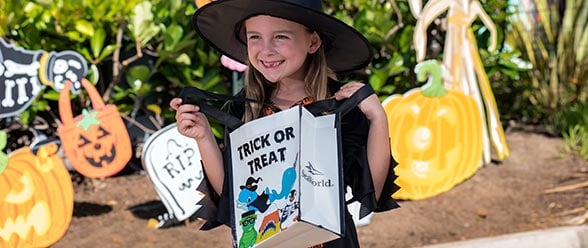 Official SeaWorld Halloween Spooktacular candy-bag imagery; seasonal illustration